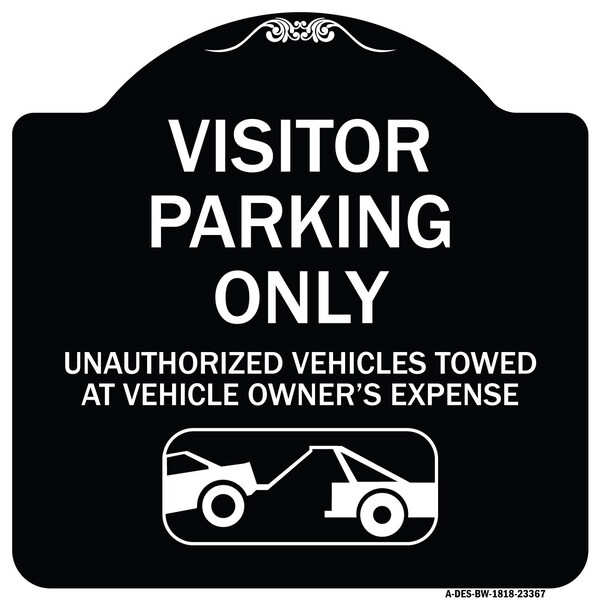 Parking Restriction Visitor Parking Only Unauthorized Vehicles Towed at Owner Expense, BW-1818-23367